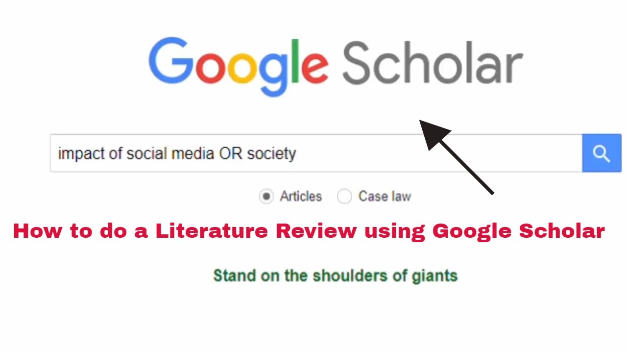 how to do a literature review using google scholar
