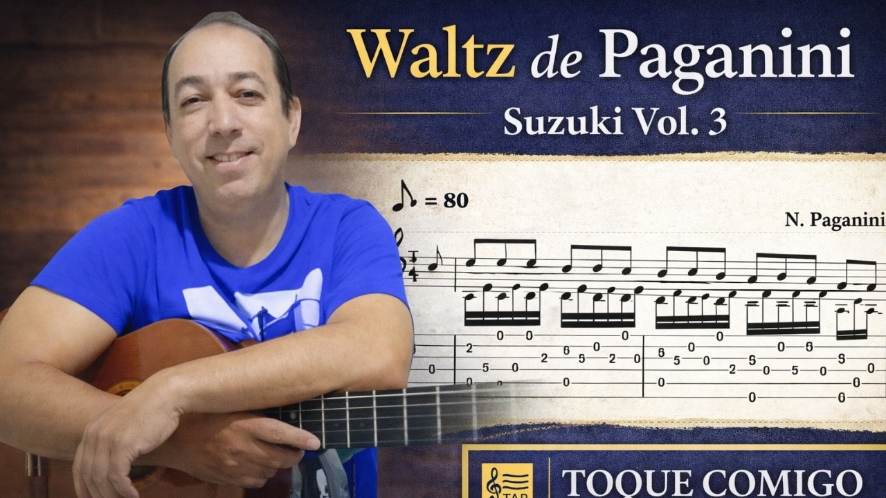 Como Tocar Waltz de Paganini no Violão | Suzuki Guitar School Vol. 3 (Passo a Passo)