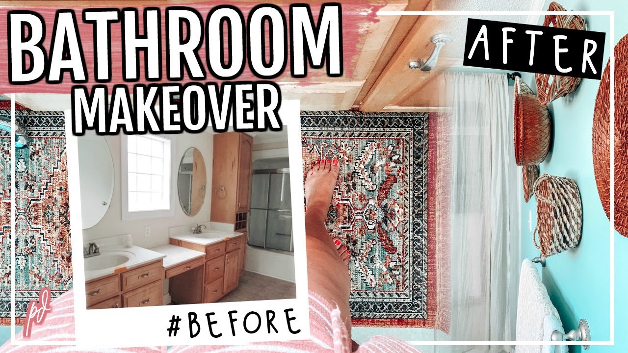 EXTREME BATHROOM MAKEOVER ON A BUDGET | FALL CLEAN + DECORATE WITH ME 2020 | Page Danielle