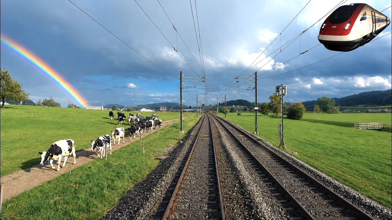 ★ 4K 🇨🇭 Zürich HB - St. Gallen ICN tilt train IC5 cab ride [09.2021] führerstandsmitfahrt