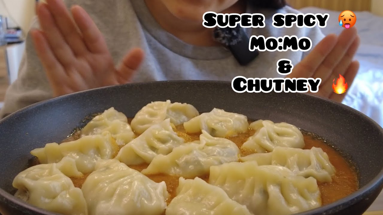 Eating super spicy Mo:Mo and Aachar #dumplings #momo #asmr #foodie 