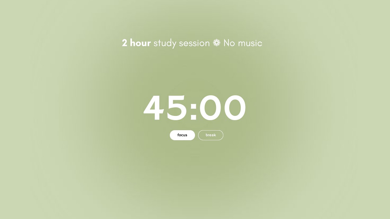 2-hour study session | Only Bell 🔔 | 45 / 10 pomodoro ⏱️