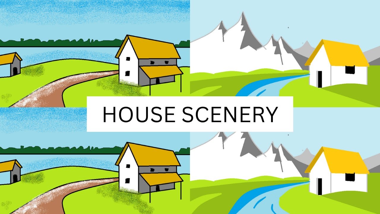 How to draw House Scenery