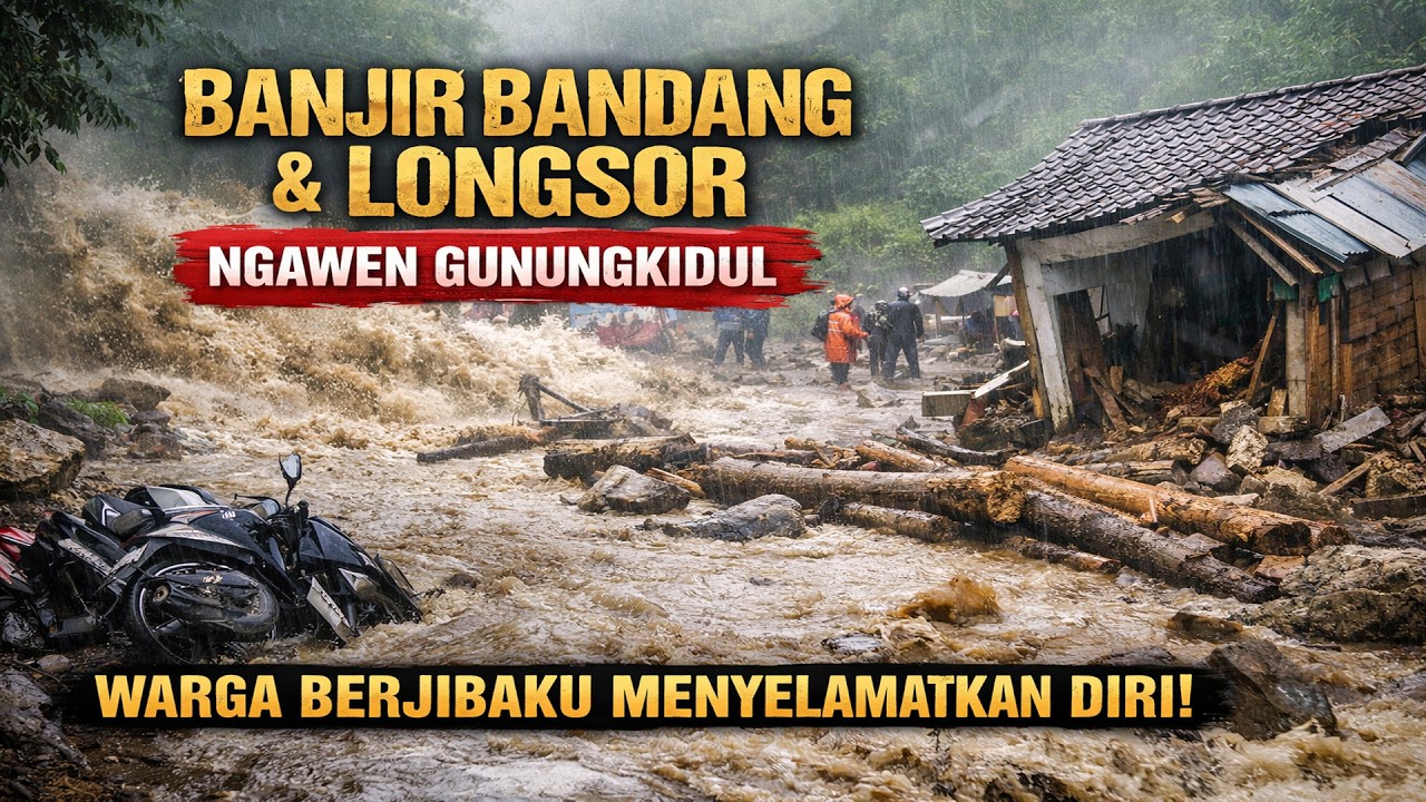 Detik detik Banjir Bandang & Longsor Terjang Ngawen Gunungkidul, Warga Mengungsi