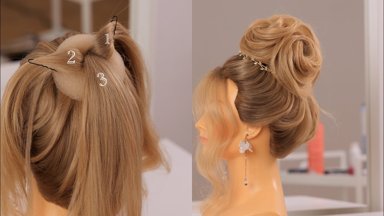 Messy Bun With 3 Strands | Tutorial