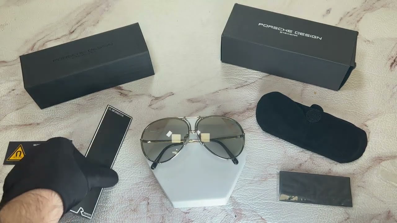 Porsche Design P8478 P'8478 B Titanium Pilot Sunglasses 63mm W/Extra Lenses