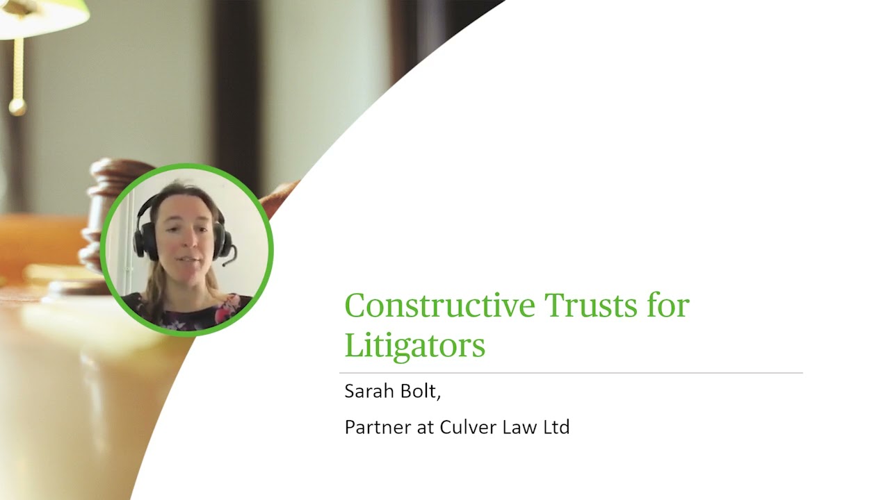 Constructive Trusts for Litigators - Webinar