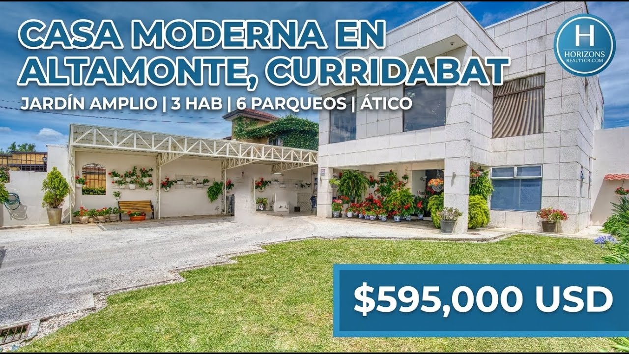 Moderna Casa con Jardín Amplio en Residencial Altamonte Curridabat 3 Habitaciones 6 Parqueos NJA1361