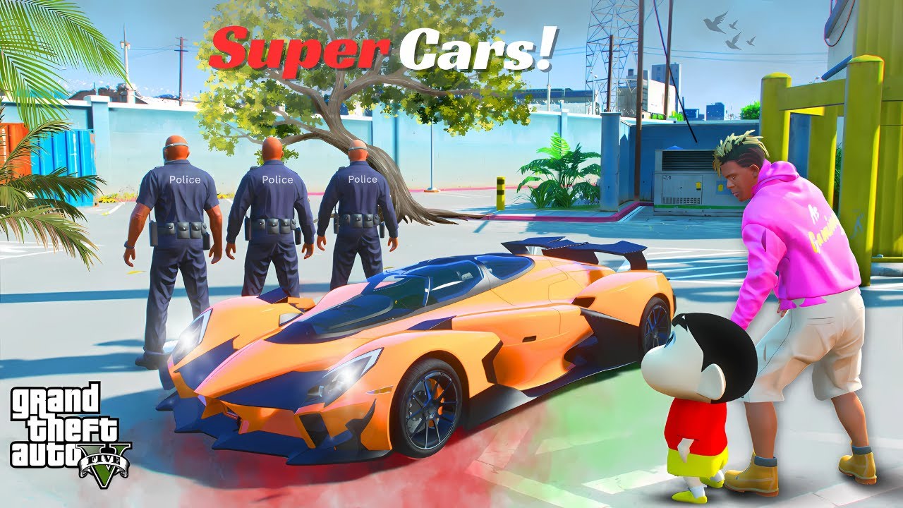 GTA 5:Shinchan & Franklin Stealing Every Super Cars In Gta5...! ( Gta5 mods )