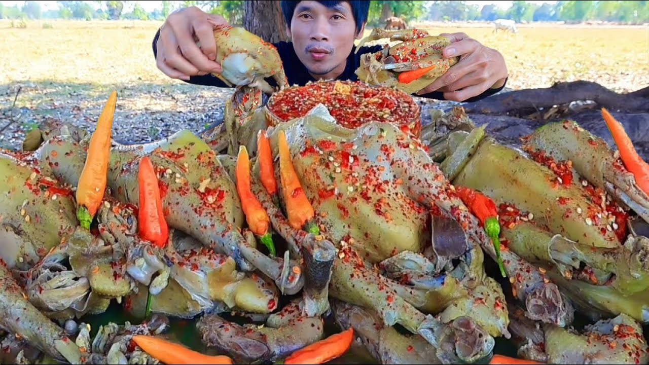 ต้มไก่จิ้มซีฟู๊ดแกล้มผักพริกสดแซ่บคักอีหลีครับพี่น้อง ASMR MUKBANG EATING SHOW#โก้อีสานพาแดก 