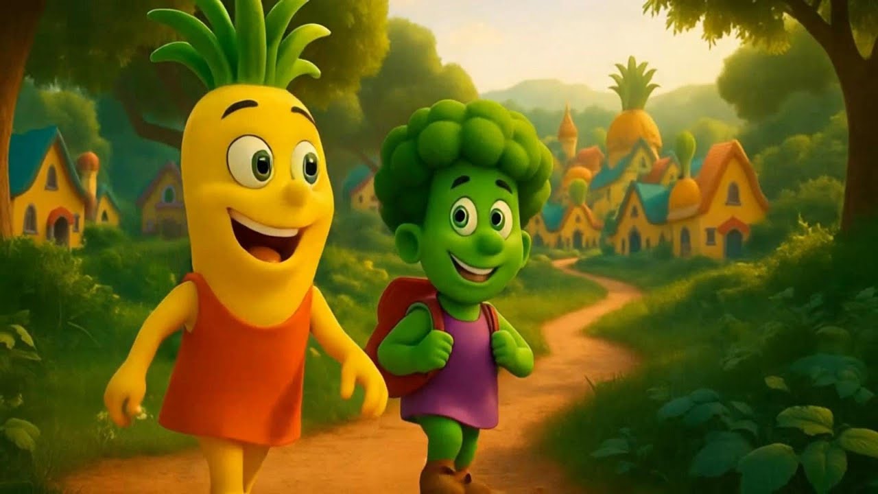 Banana & Broccoli – Adventure Day in Veggie Town 🍌🥦 | Kids Story + Original Song | Pop Kids