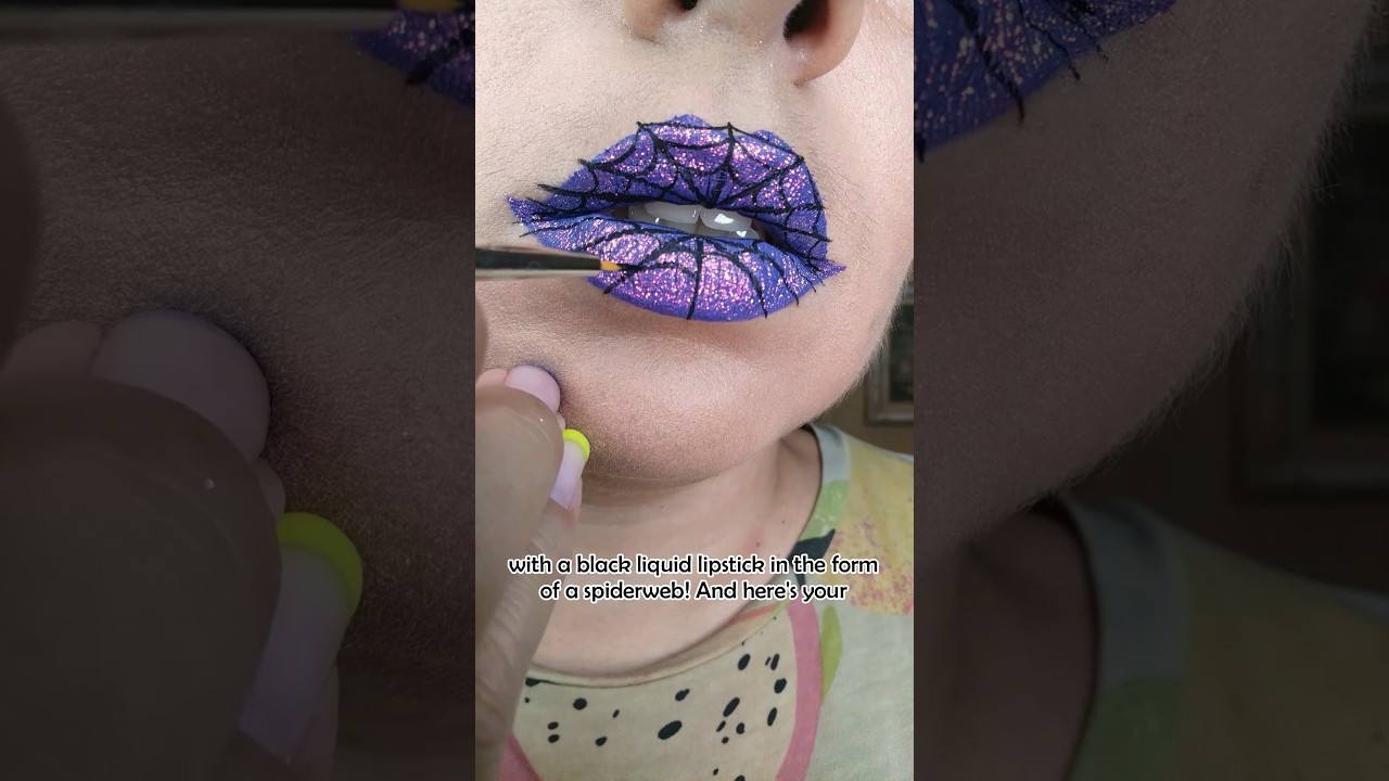 Your easy glam witch makeup tutorial for Halloween! 💜🕸️ Save to recreate!