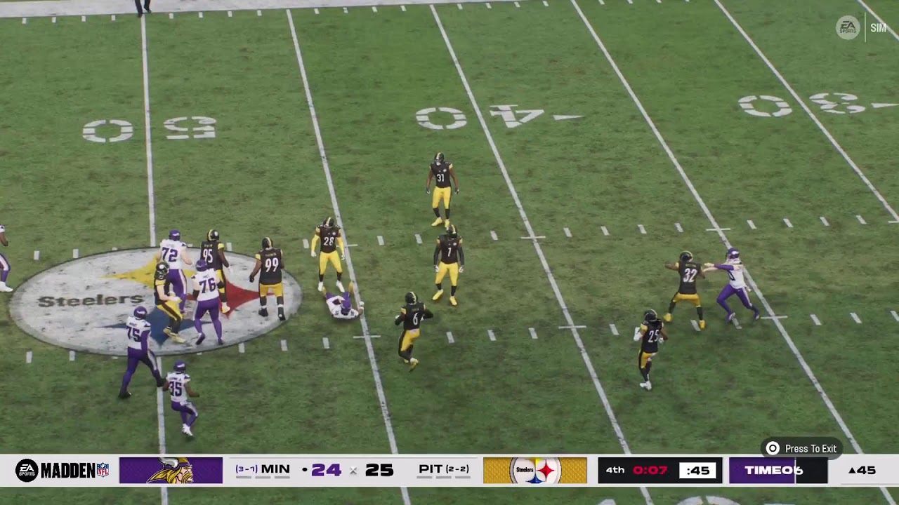 Madden STB Steelers Vs Vikings Week 5