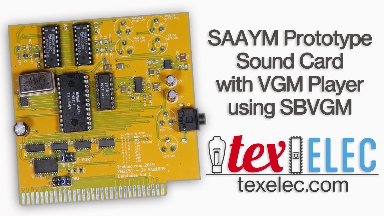TexElec SAAYM ISA Sound Card with Dual SAA1099 & YM2151 DOS VGM Playback Demo
