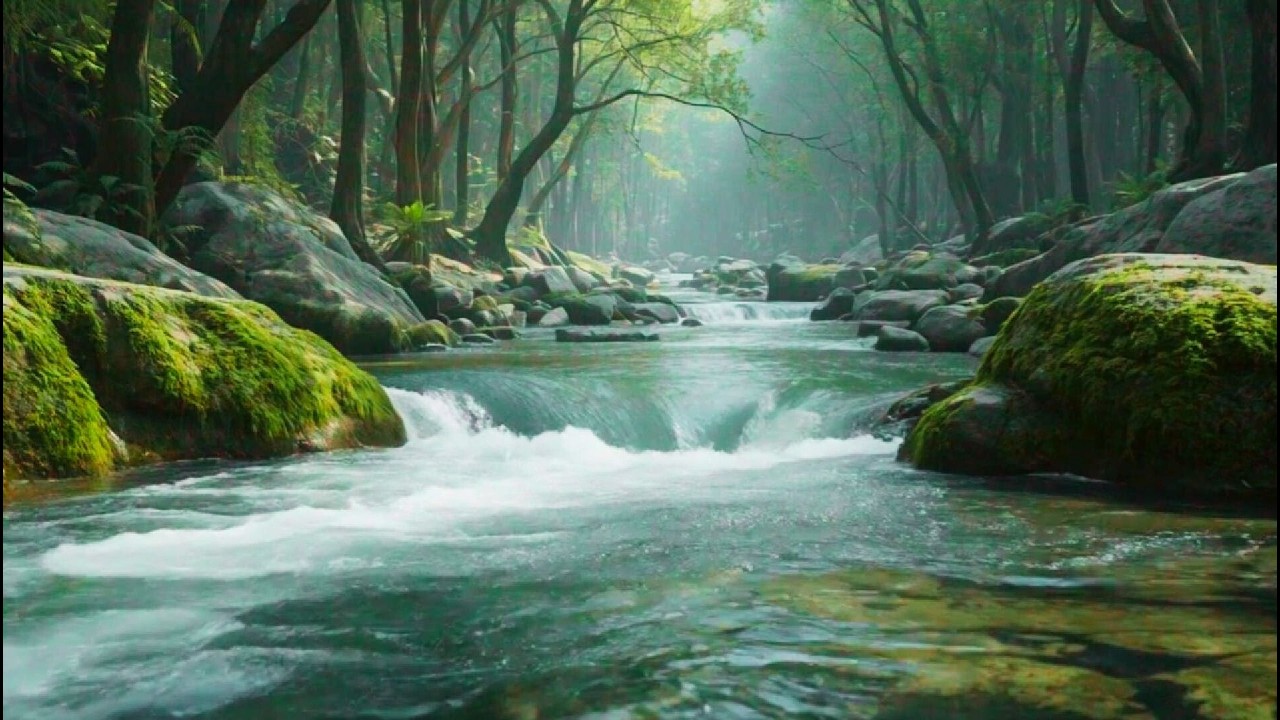 Soothing River in the Jungle | Clear Water, Smooth Current, Deep Relaxation