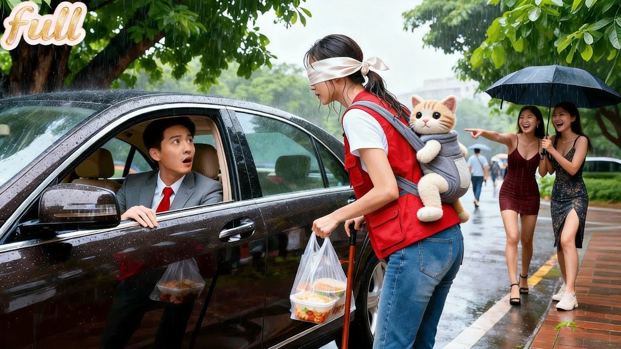 Blind Single Mom Deliver Food In Rain&Bump Into A Luxury Car! Unaware CEO Roll Down Window&Love Her!