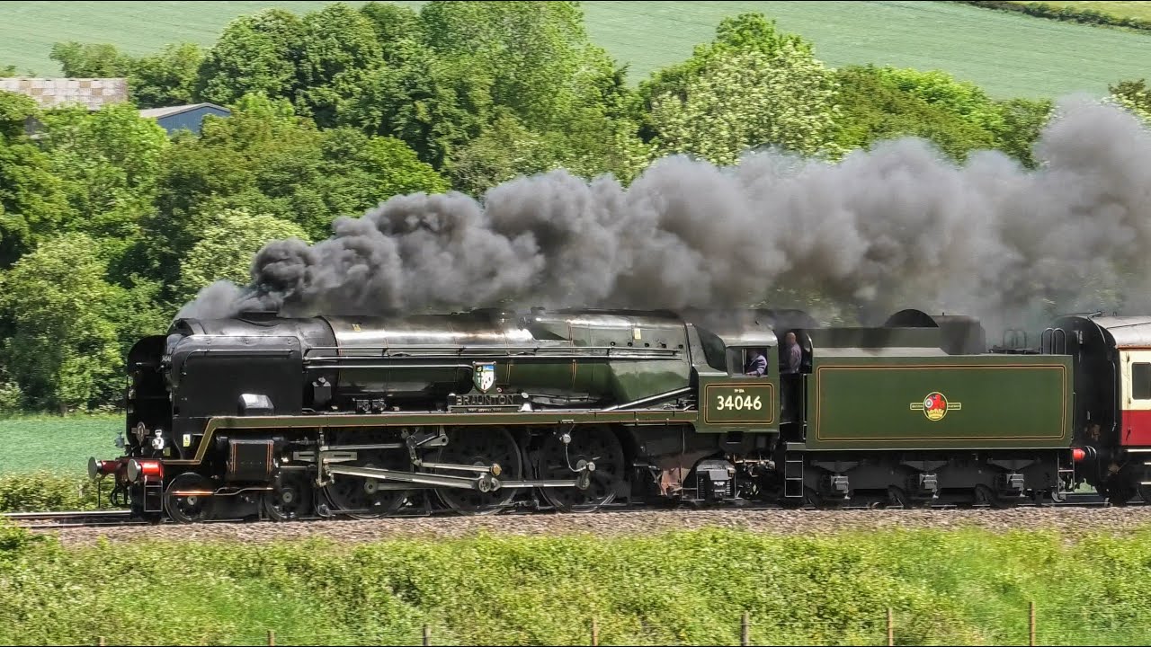 (34046) A Smoking Bulleid Heads Over The Welsh Marches !
