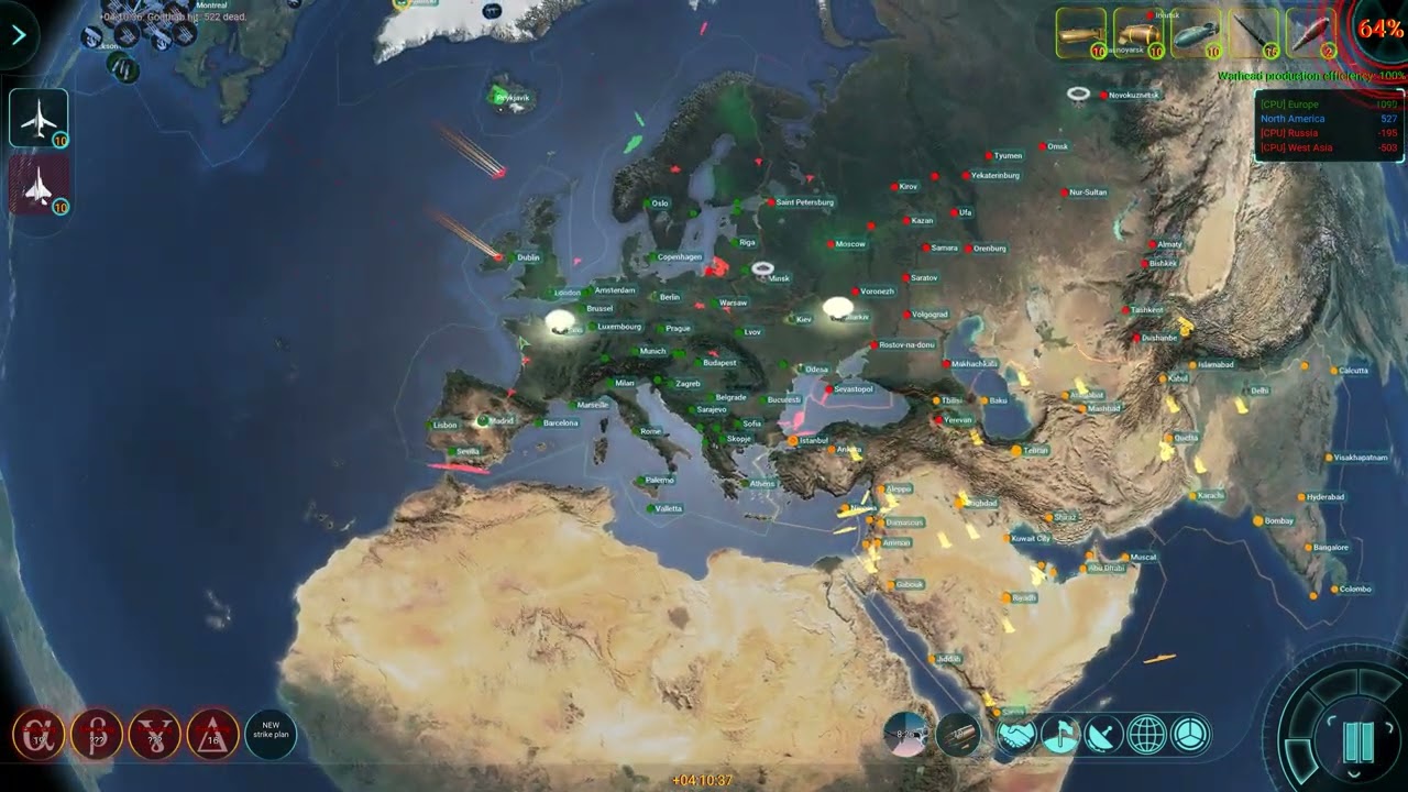 ICBM Gameplay UHD - USA & NATO vs Russia & Middle East