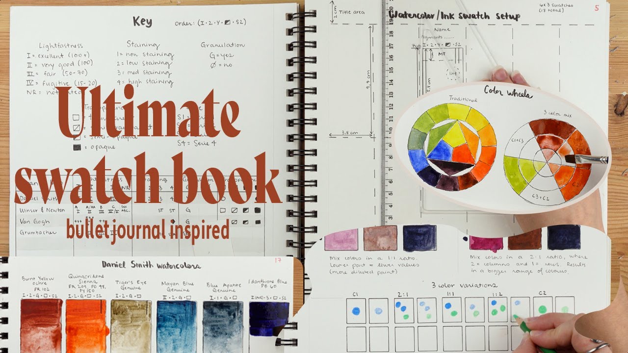 SETTING UP MY ART SWATCH BOOK LIKE A BULLET JOURNAL ☆ sketchbook time ☆