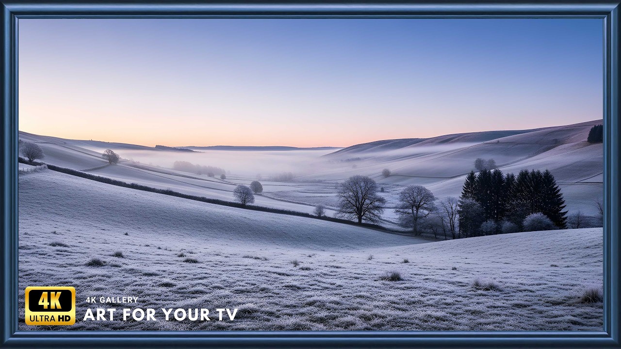 Peaceful Snow Valley Sunset 4K | Luxury Frame TV Art