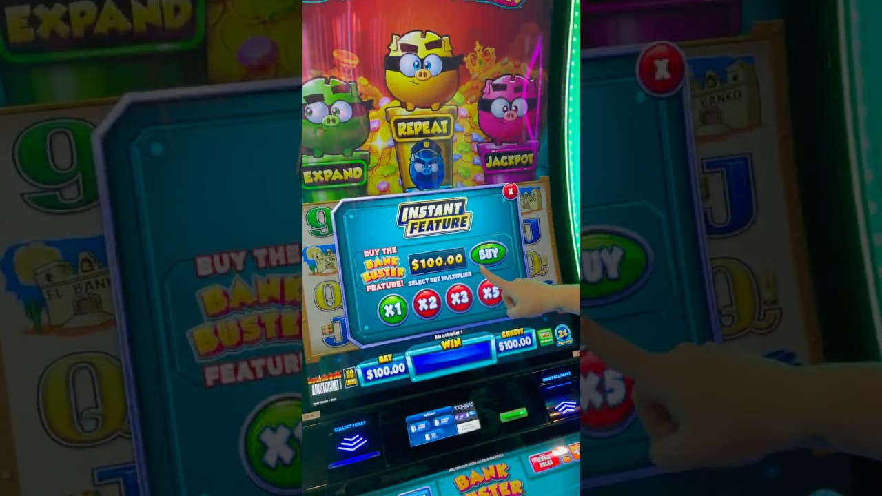 Buying a $100 Instant Feature on the Bank Buster Slot! #slots #lasvegas #casino
