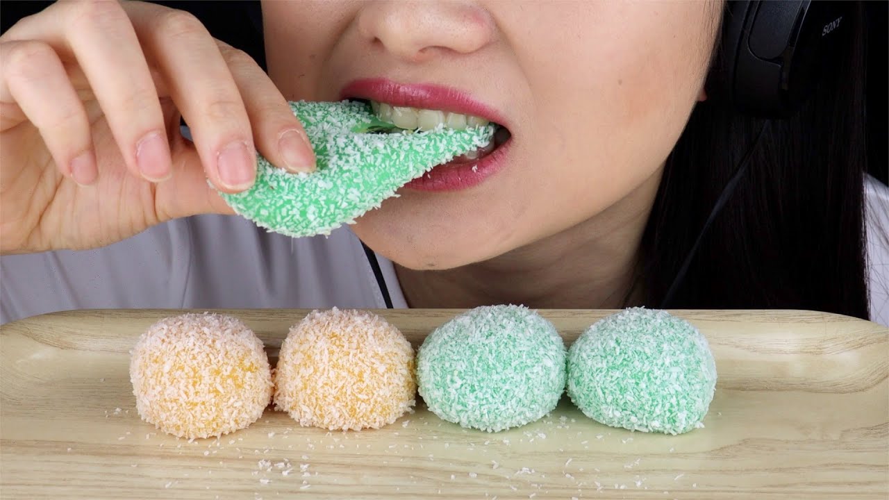 ASMR FRESH FRUIT MOCHI *DURIAN & MANGO* (SOFT EATING SOUNDS) MUKBANG *NO TALKING* | wendyasmr