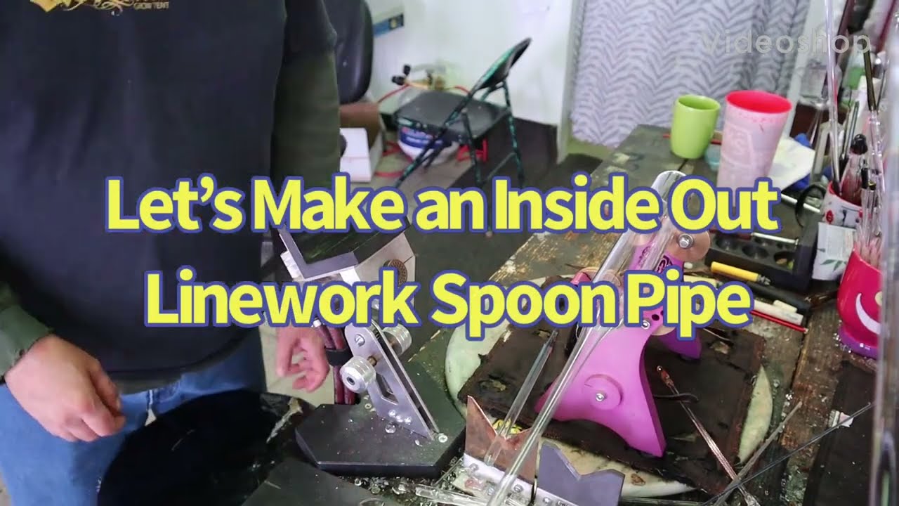 How I make an Inside Out Line Work Spoon Pipe - Blown Glass - Lampwork - Boro