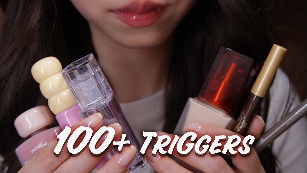 ASMR Doing Your Makeup with 100+ Triggers🎀(layered sounds, mouth sound)
