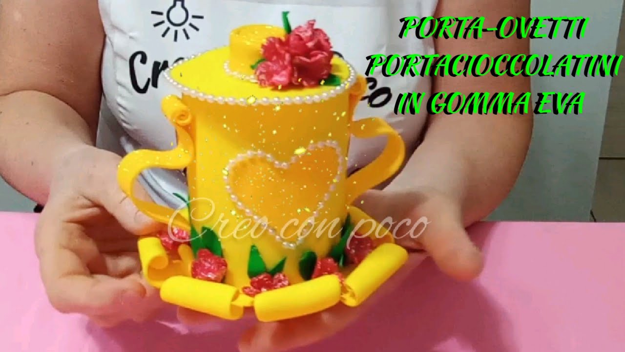 TUTORIAL PASQUA PORTAOVETTI  CIOCCOLATINI GOMMA EVA  FELTRO IDEA PRIMAVERA FESTA MAMMA BOMBONIERA