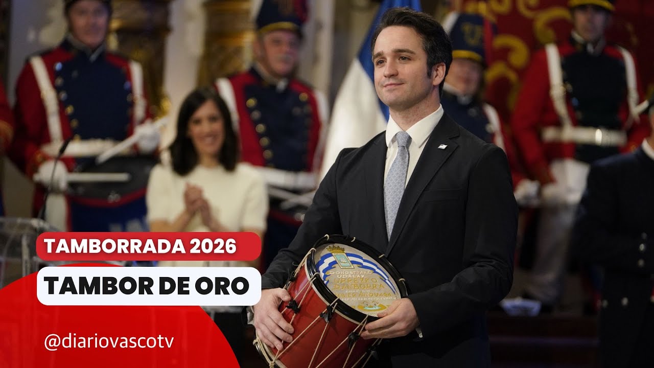 Retransmisión íntegra de la entrega del Tambor de Oro 2026 a Xabier Anduaga