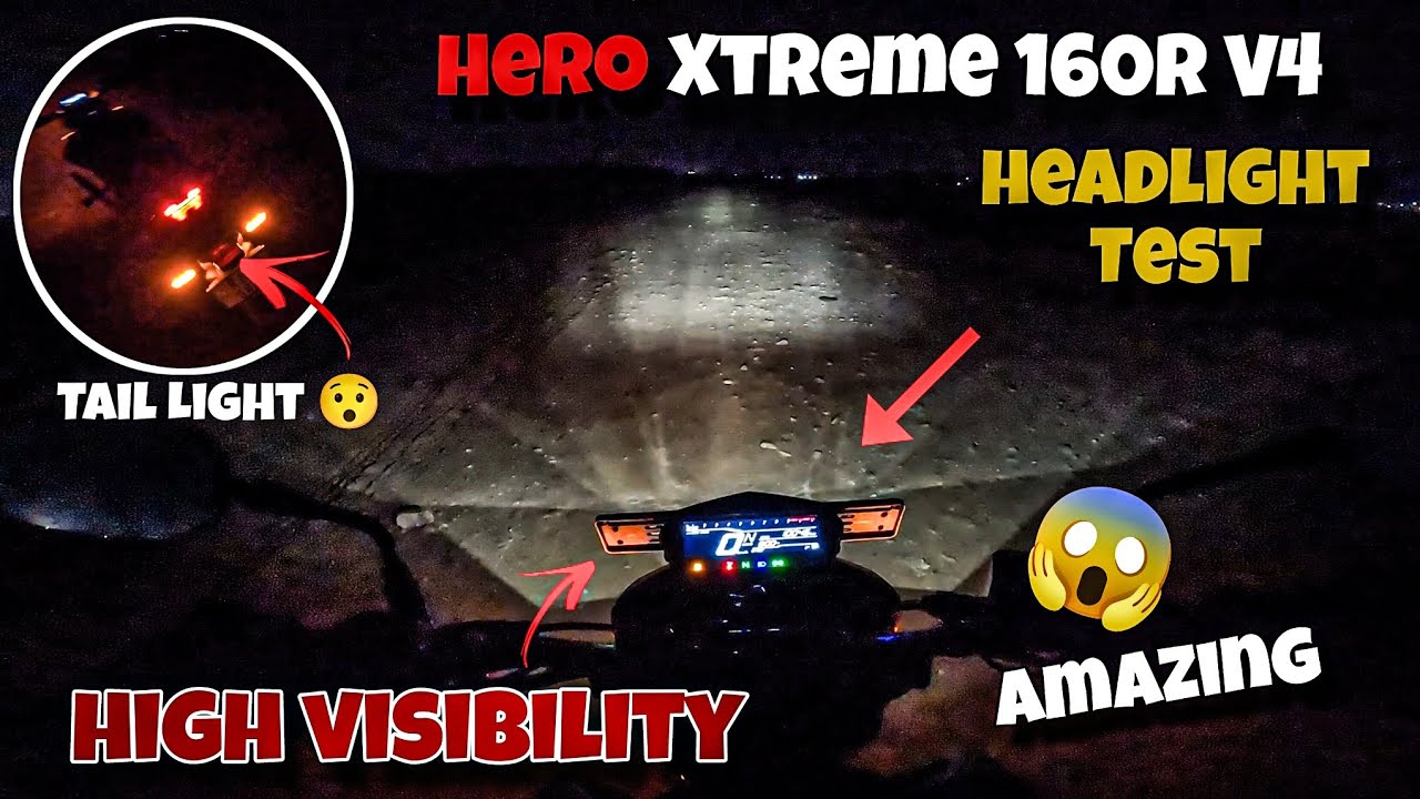 Hero Xtreme 160R V4 Headlight Test 💡| Amazing High Visibility 😯