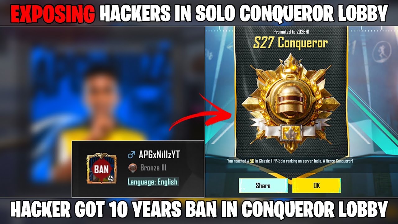 EXPOSING 6 HACKERS 🥀GOT LIVE BAN IN SOLO CONQUEROR LOBBY🔥