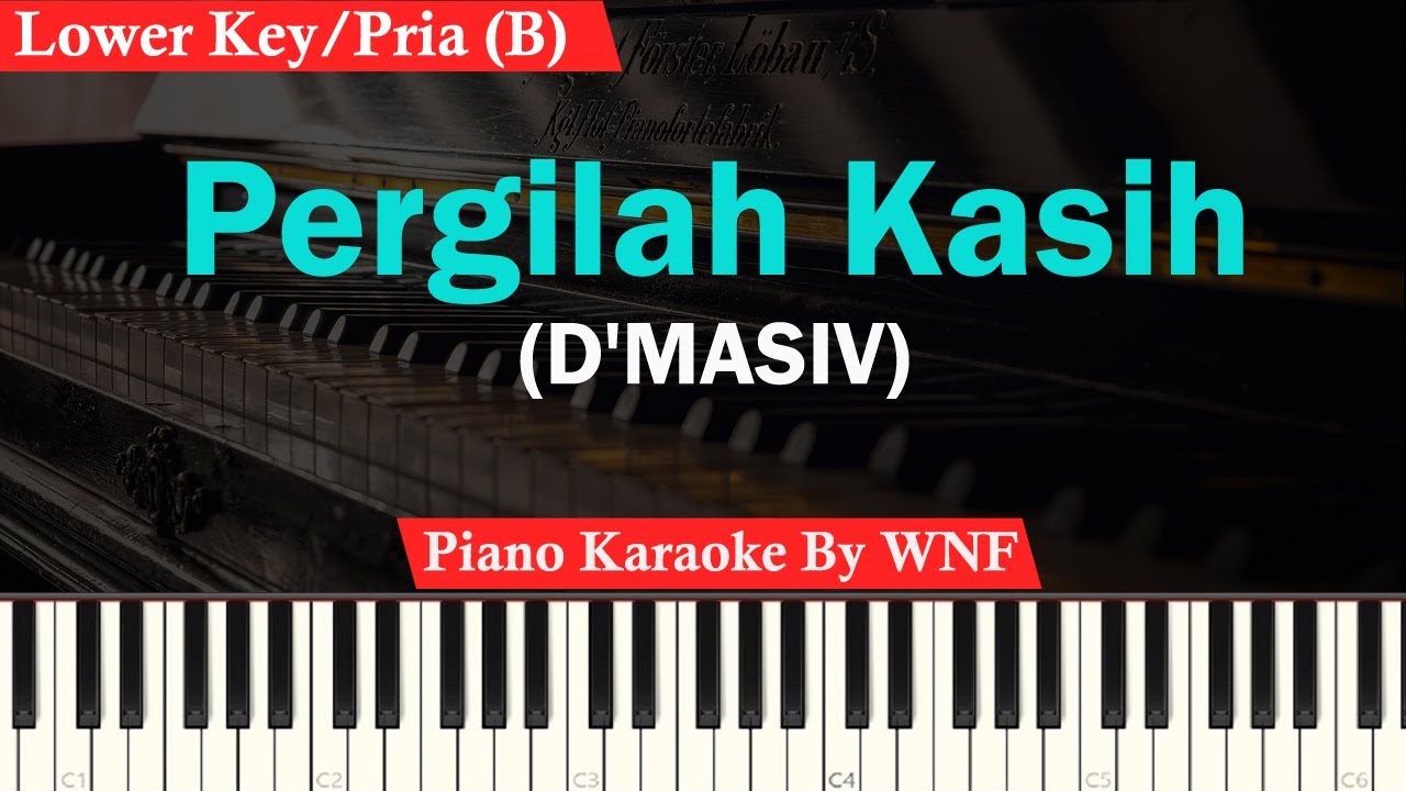 D'MASIV - Pergilah Kasih Karaoke Low Key / Pria | Piano Karaoke