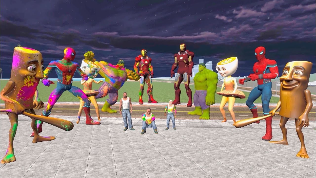Franklin And Holi Avengers VS Devil Avengers And Devil Tung Tung Sahur In INDIAN BIKES DRIVING 3D