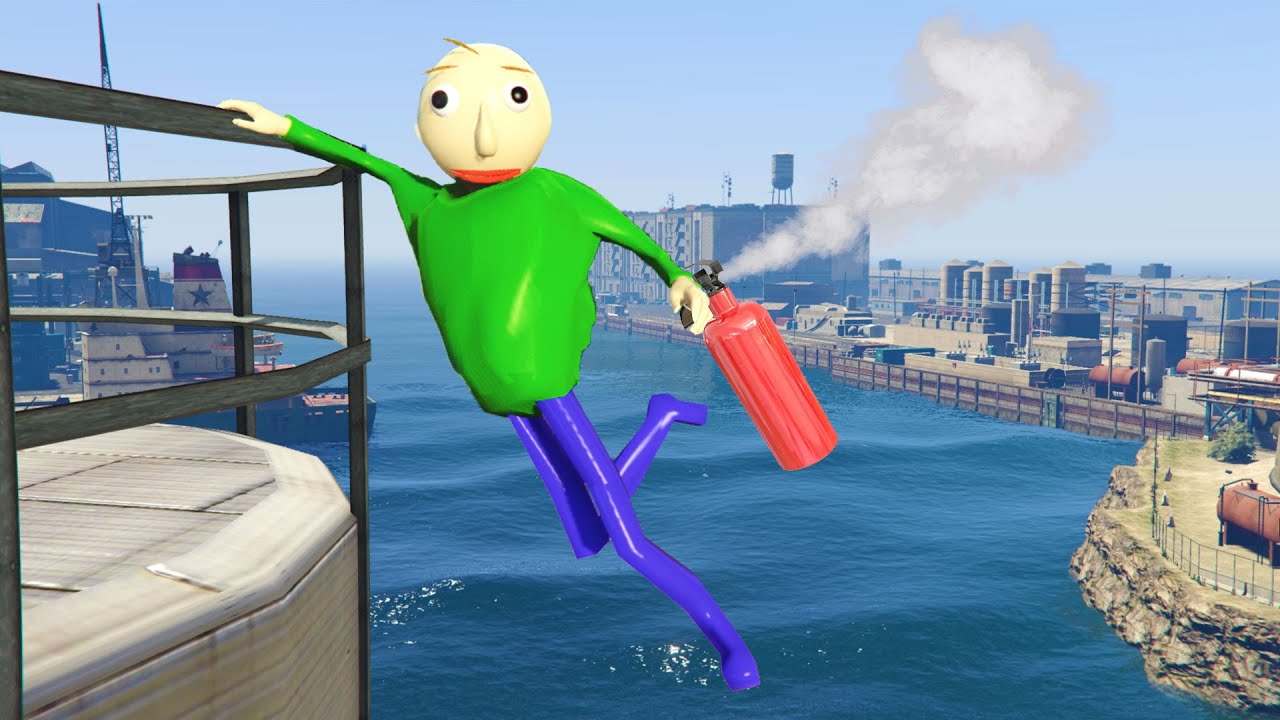Baldi in GTA 5 Water fails/ragdolls vol.1 (Euphoria physics)