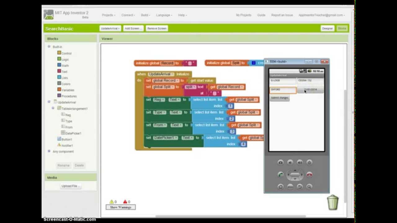 App Inventor 2 Tutorial - Using two screens (and DatePicker)