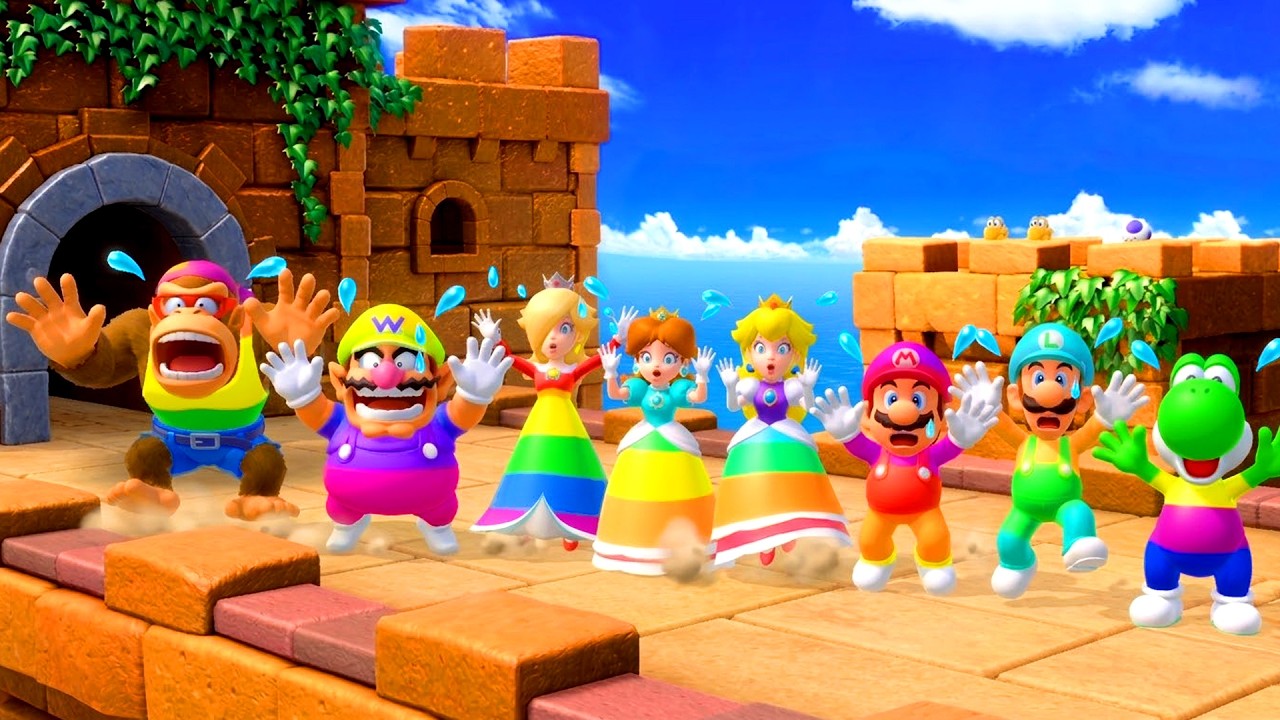 Mario Party Series All 2vs2 Minigames - Yoshi Vs Mario Vs Peach Vs Daisy (Master CPU)
