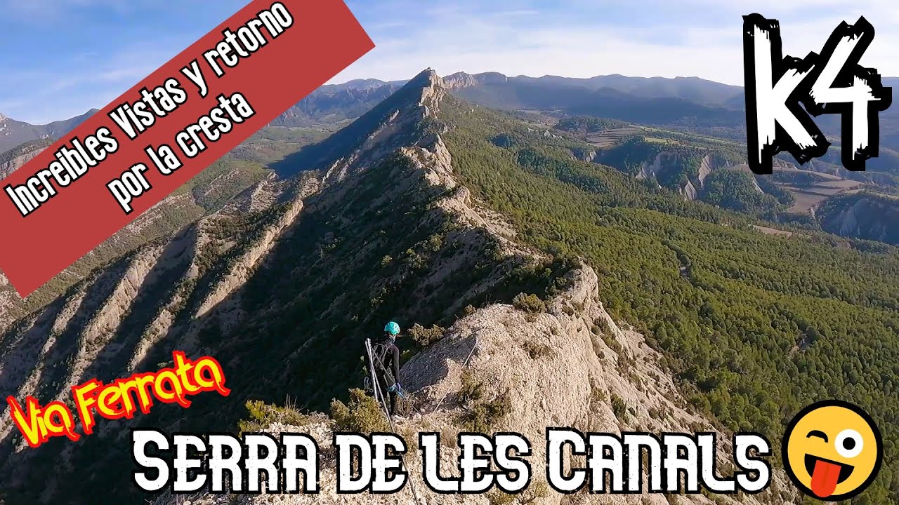 🧗‍♂️Vía ferrata Serra de les Canals (k4-)🤪 Explicada paso a paso