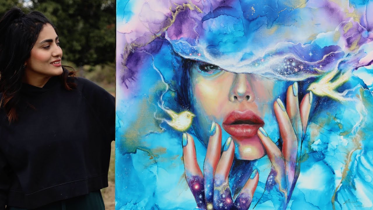 ✨How to paint Abstract Realistic Portrait ? + Photography and Art Presentation Tips and Techniques💫