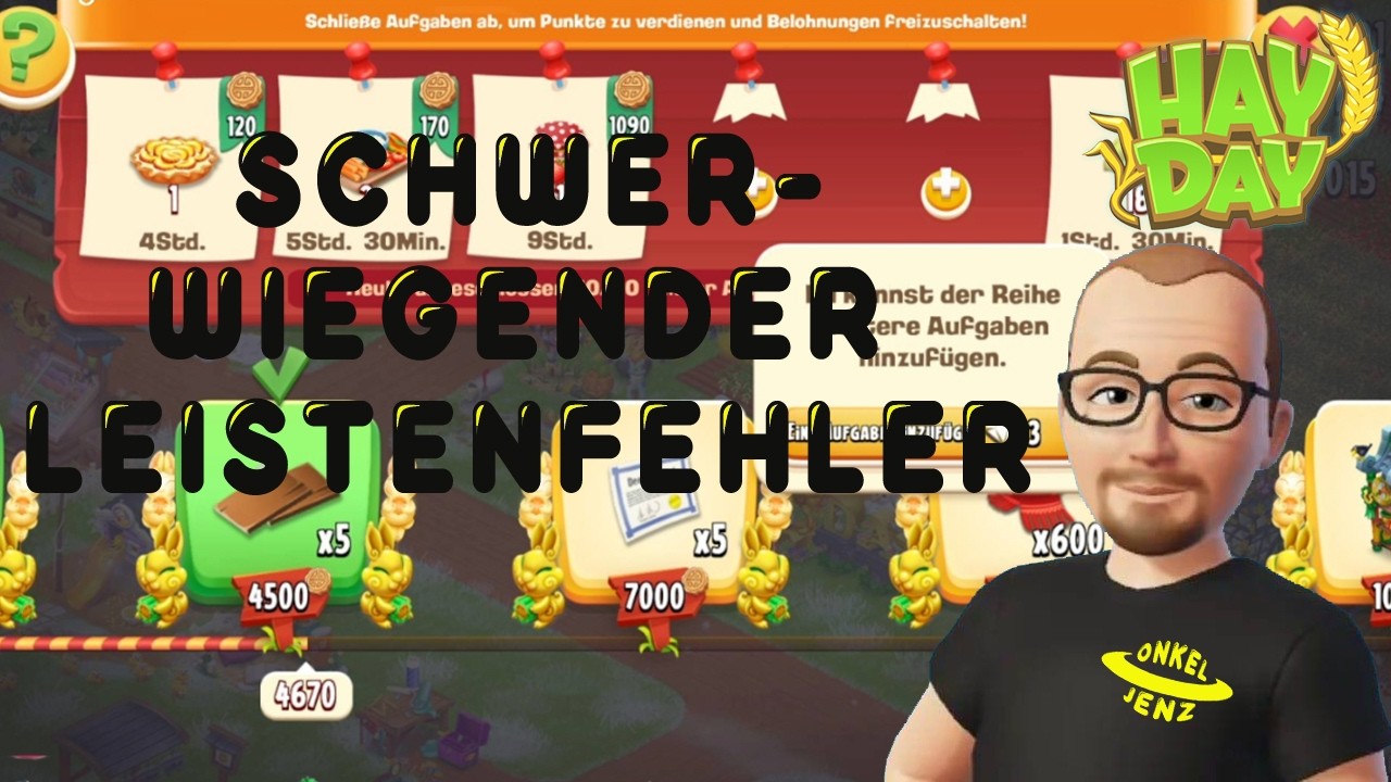 Hay Day und der schwerwiegende Leistenfehler