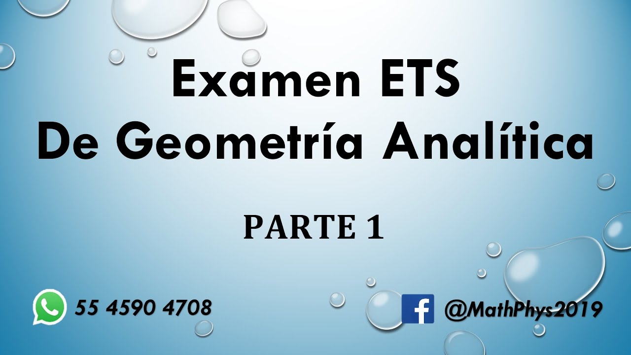Examen ETS de geometría analítica | Parte 1 Enero 2025