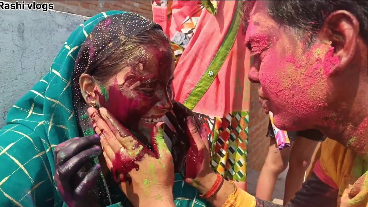 Mere pyare Bhabhi ke sath devar ka Khatarnak wala holi putai permanent dark pakka rang se holi putai