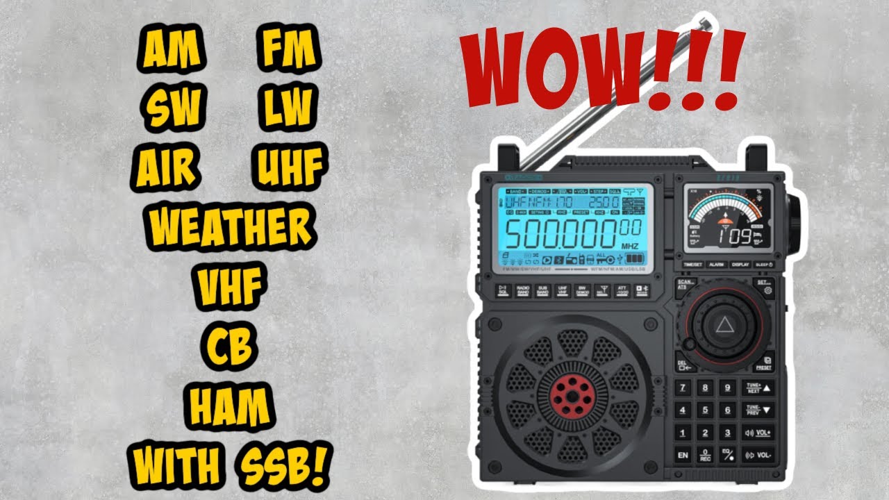 Raddy RF919 AM/FM/SW/HAM/CB/Air/LW Radio With SSB! 1-30mhz Coverage, BT, SD recording and more!