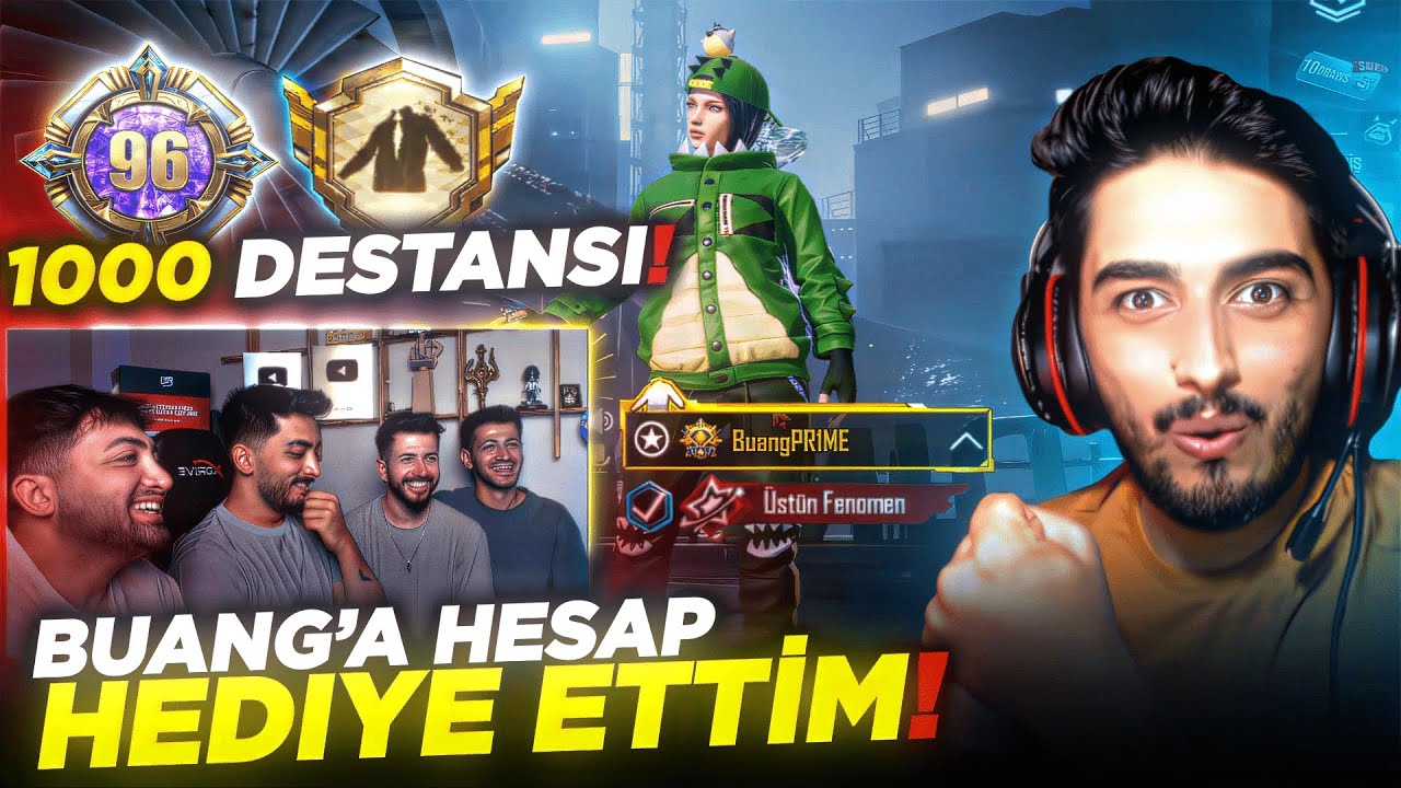 BUANG’A 96 SV. KOLEKSİYON 1000 DESTANSI HESAP HEDİYE ETTİM! PUBG Mobile