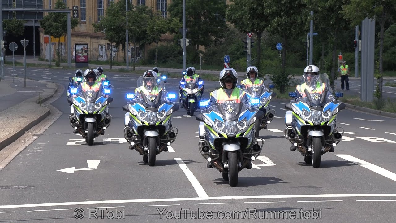 Leipzig Police & EMS & public transit emergency vehicles at biker protest [GER | 4.7.2021]