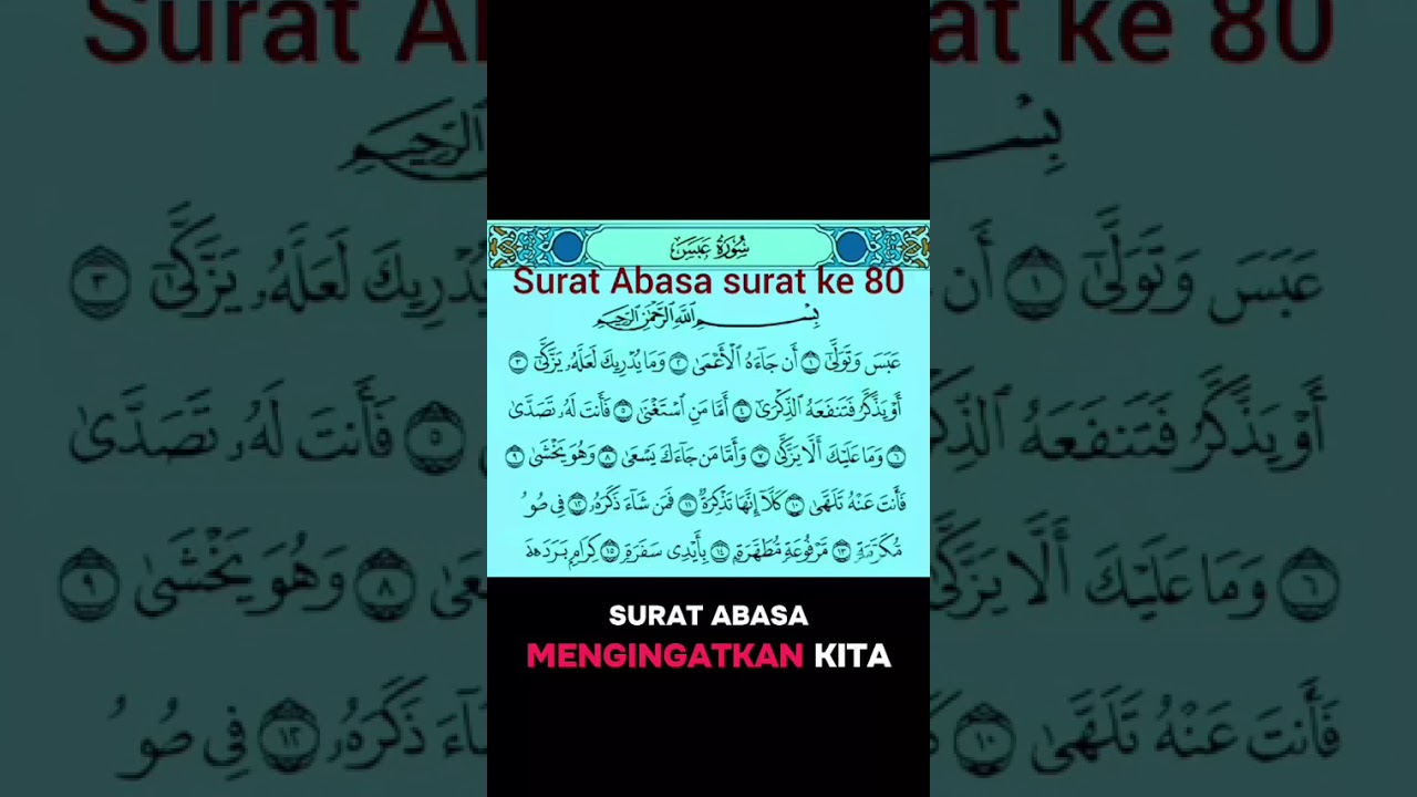 @makna surat Abasa surat ke 80