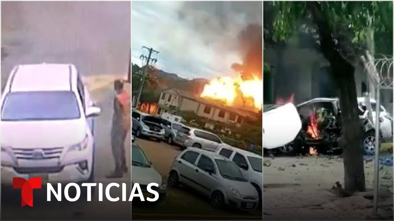 Video muestra carro bomba entrando a base militar en Cúcuta | Noticias Telemundo