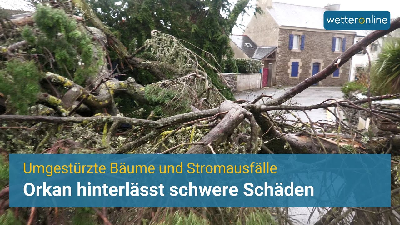 Schwerer Orkan hinterlässt Schäden in Frankreich