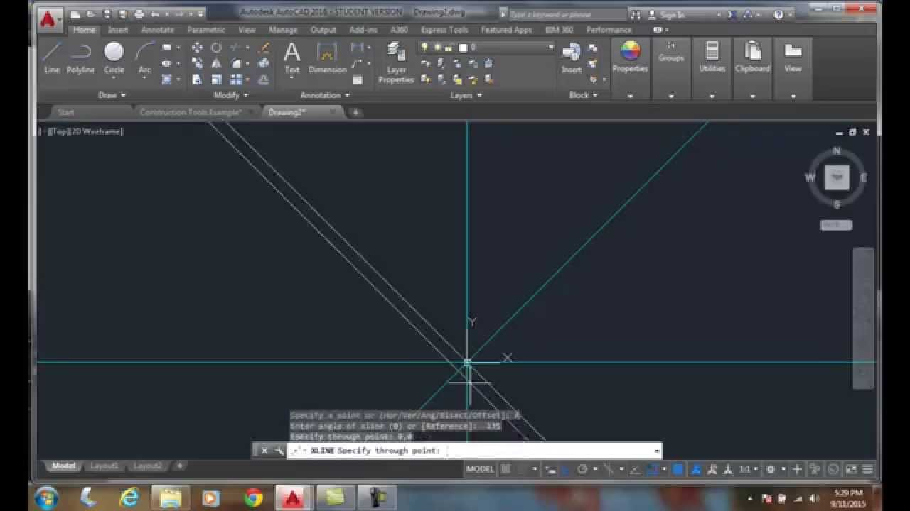 AutoCAD I  08-12 Using the XLINE Command   Ang Option