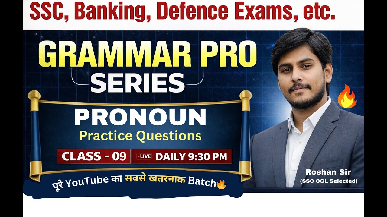 Grammar Pro Series || Day-19 || Pronoun || Class - 09 || Practice Question By @english_by_roshan_sir